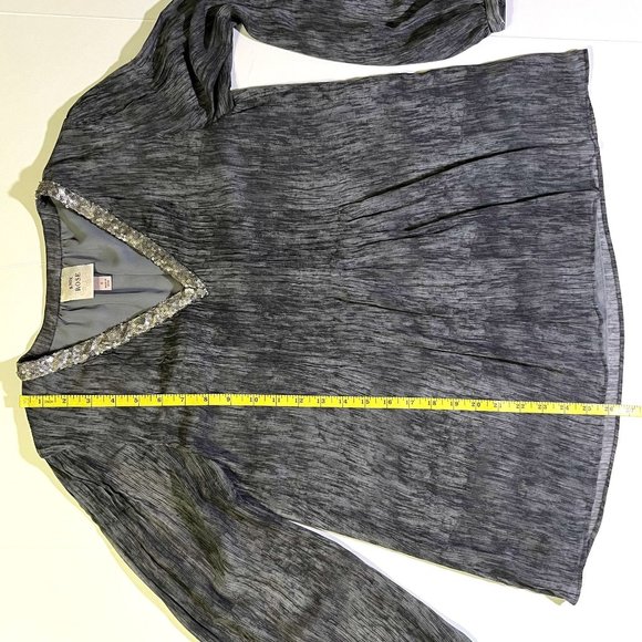 Knox Rose - Women's Size S - Grey Top Long Sleeve - Pleated Front - Picture 11 of 12